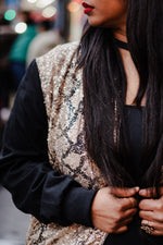 Bombers sequin python