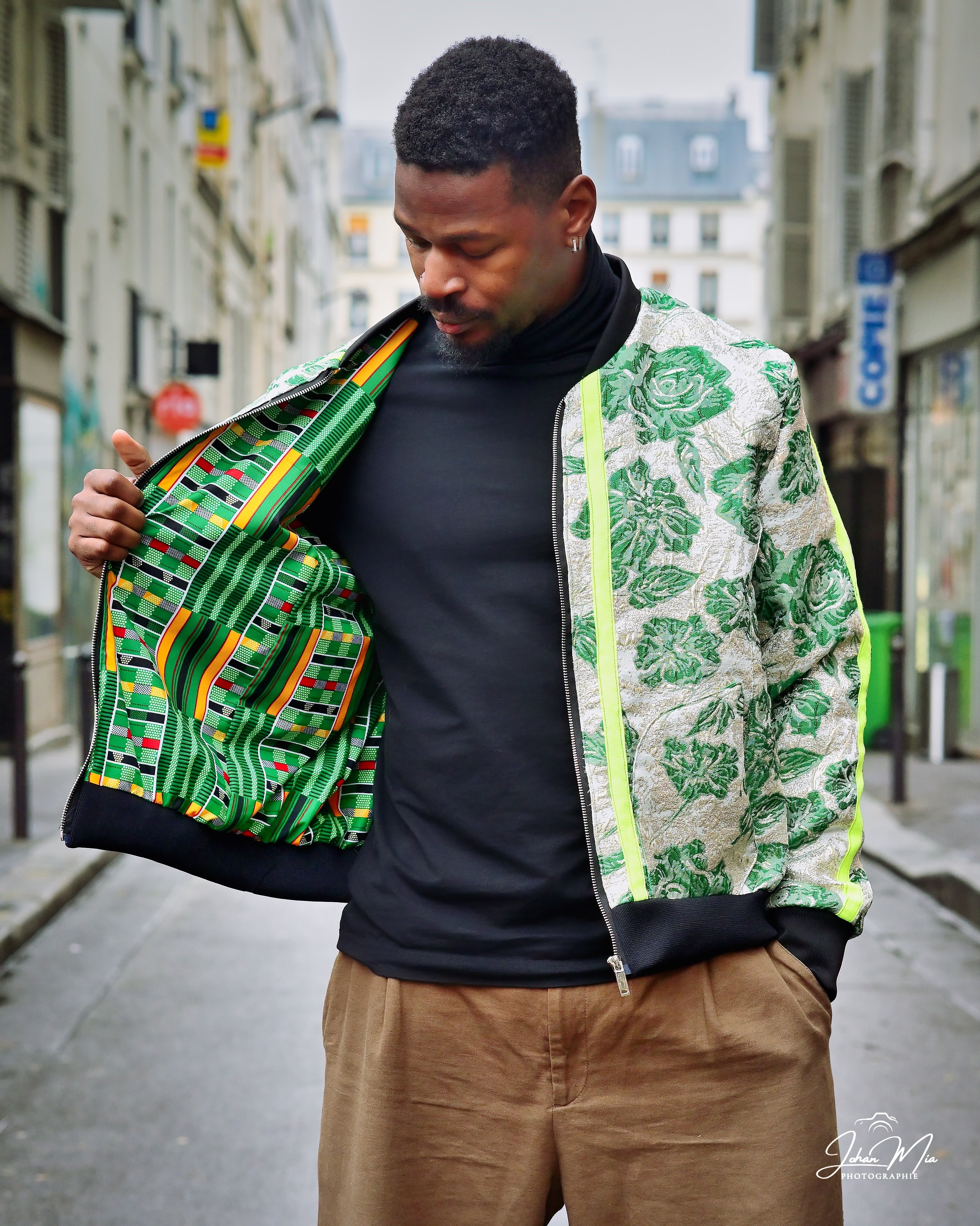 bombers haute couture réversible  kente brocart