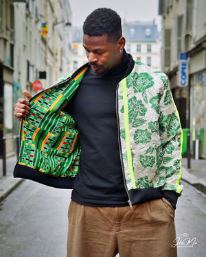 bombers haute couture réversible  kente brocart